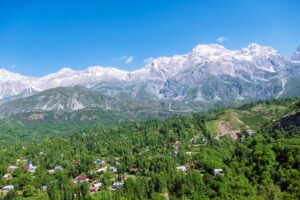 View of Arslanbob village from top of a moutain