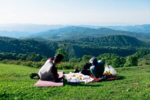 Having a meal with a million dollar view